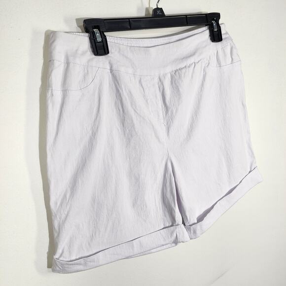 Soft Surroundings Women Short Medium White Pull On Super Stretch Cuffed Chino 6" - Picture 3 of 7
